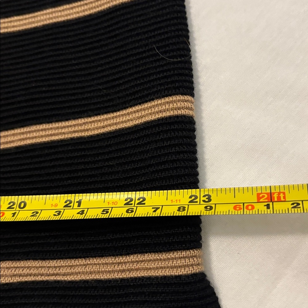 VTG Gispa red, black & gold striped button-up cardigan sweater SZ 14 Italy made - Picture 9 of 12